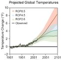 Temperaturen nch RCP-Szenarien Globale Temperaturänderung in °F Lizenz: public domain