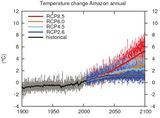 RCP-Szenarien Temperatur nach verschiedenen Szenarien bis 2100 Lizenz: IPCC-Lizenz