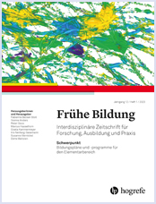 Titelblatt der Zeitschrift Frühe Bildung, Heft 1/2023