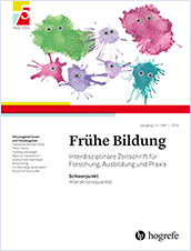 Titelblatt der Zeitschrift Frühe Bildung, Heft 1/2024