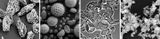Aerosolen unter dem Elektronen-Mikroskop Vulkanische Asche, Pollen, Meersalz, Ruß Lizenz: public domain