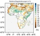 Niederschlagsänderungen in Afrika bei globaler Erwärmung von 3 °C Lizenz: CC BY-NC-ND