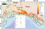 Temperaturänderungen in den Gletschergebieten Alaskas bis 2091-2100 nach dem Szenario RCP6.0 Lizenz: CC BY-NC-ND