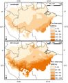Feuerintensität bei Waldbränden im Amazonasgebiet 2010 Feuerintensität in einem Nicht-Dürrejahr und in dem Dürrejahr 2010 Lizenz: CC BY