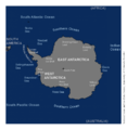 Die Antarktis Orientierungskarte des Antarktischen Kontinents. Lizenz: public domain