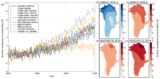 Temperaturänderungen über Grönland 1950-2100 nach verschiedenen Szenarien Lizenz: CC BY