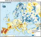 Dürrehäufigkeit 1950-2012 Änderung der Dürrehäufigkeit von 1950 bis 2012 in Ereignisse pro Jahrzehnt Lizenz: CC BY
