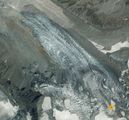 Djankuat-Gletscher Satellitenaufnahme Lizenz: CC BY