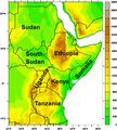 Topographische Karte Ostafrika Lizenz: CC BY