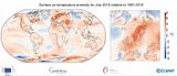 Juli 2018 global und Europa Temperaturabweichungen zu Juli 1981-2010 Lizenz: CC BY