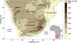 Topographische Karte Südliches Afrika Lizenz: CC BY-NC