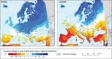 Jahres- und Sommerniederschlag Szenario RCP8.5 bis 2100 Lizenz: CC BY