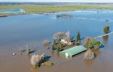 Hochwasser in Kalifornien 2017 Überflutete Gebiete Januar 2017 südlich von Twin Cities Lizenz: public domain