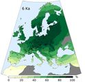 Waldbedeckung in Europa vor 6000 Jahren Lizenz: CC BY