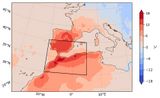 Westliches Mittelmeer Maximale Tagestemperatur April 2023 Lizenz: CC BY-NC-ND