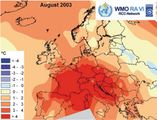 Hitzewelle August 2003 Temperaturabweichung vom Normalwert 1961–1990 für die Hitzewelle im August 2003 Lizenz: CC BY