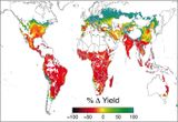 Änderung der Maisernte bis 2080 Veränderung der globalen Mais-Ernte nach dem Szenario RCP8.5 Lizenz: CC BY-SA