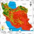 Karte für Walnussanbau geeignete Fläche im Iran 2020-2049 Lizenz: CC-BY 4.0