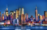 Skyline New York City Manhattan abends Lizenz: CC BY