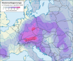 Drei-Tages-Niederschlag 2013 Niederschlagsmenge in Zentraleuropa vom 31. Mai bis 2. Juni 2013 Lizenz: CC BY-SA
