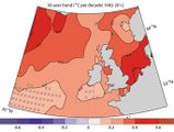 Änderung der Meeresoberflächentemperatur Nordostatlantik und Nordsee 1983-2012 Lizenz: CC BY