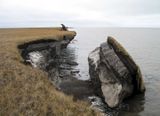 Abbruch von Permafrostkante Steilküste von Alaska Lizenz: public domain