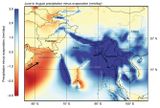 Niederschläge minus Verdunstung Monsunregion Südasien 1979-2015 Lizenz: CC BY