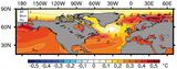 Änderung der Meeresoberflächentemperatur In °C/Jahrzehnt bis 2099 nach RCP8.5 Lizenz: CC BY 4.0