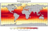 Meeresoberflächentemperatur im Jahresmittel 1961-2000 in °C Lizenz: CC BY-SA