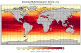 Meeresoberflächentemperatur im Sommer (Zukunft) In 2070-2099 nach RCP8.5 in °C Lizenz: CC BY-SA