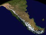 NASA-Satellitenbild Schnee- und Eisgebiete der südlichen Anden Lizenz: public domain