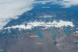 Südpatagonisches Eisfeld von Osten Richtung Pazifik gesehen, 13.2.2014 Lizenz: public domain