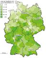 Flächenanteil von Wald Deutschland 2012 Lizenz: CC BY